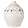 Bone Chine Vase White with Swarovski Crystals