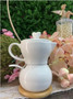 Sugar and Creamer Set White Porcelain 