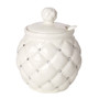 Sugar Bowl Ceramic with Rhinestones Ivory