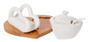 Sugar Holder &  Napkin Holder White Porcelain Bamboo ( Gift)