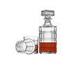 Crystal Whiskey Set Plaid 7 piece