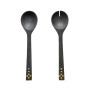 Wood Metal Studs Salad Servers