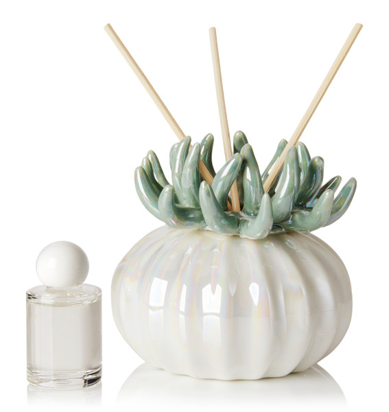 Coral Diffuser  w/ Frosted  Bottom Porcelain Teal (Wedding Favor)