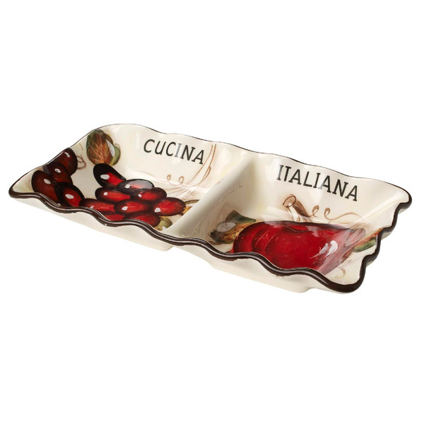 Appetizer Dish Divided 2 Section