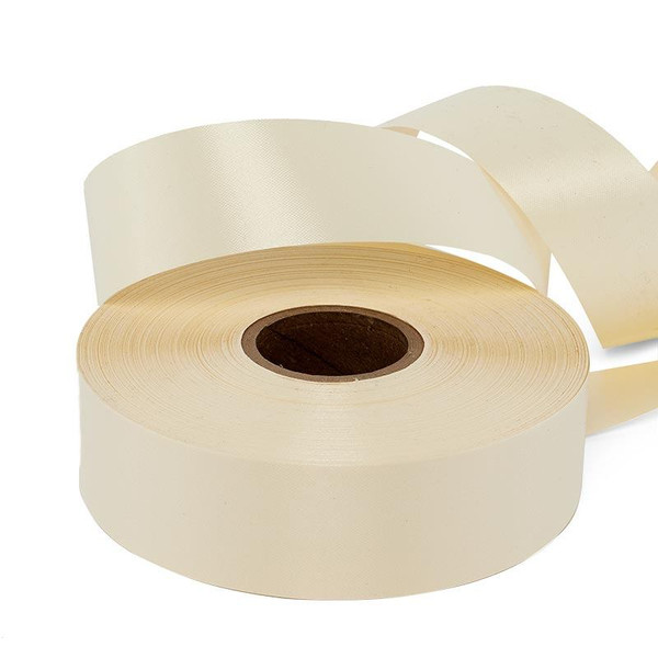 Satin Ribbon 1 inch Single Face Ivory 100 Yards