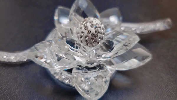 Crystal Beaded Swarovski Flower with Stem