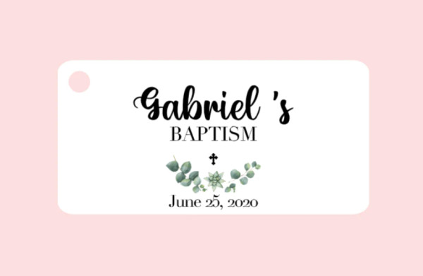 Baptism -Christening Favor Tag