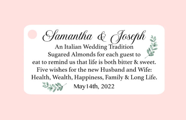Sugared Almonds Favor Tags