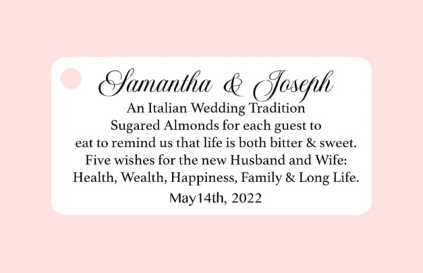 Sugared Almonds Tag With Story