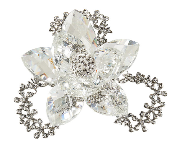 Crystal Lotus Flower with Silver Stand