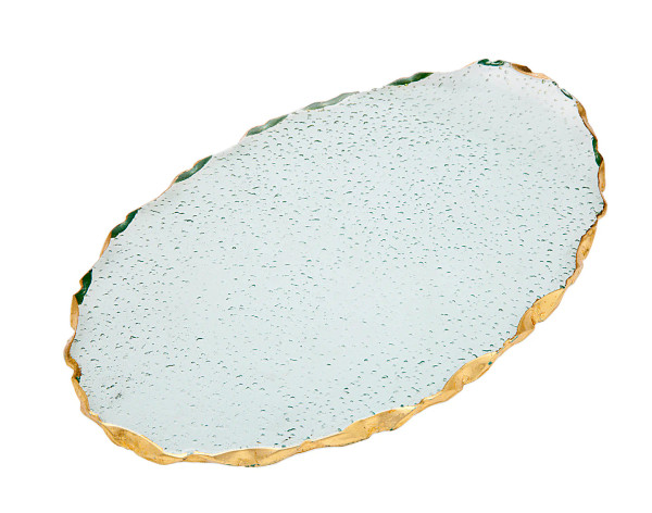 Oval Serving Tray Platter - Gold Trimmed