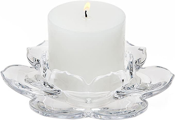 Crystal Lotus Pillar Candle Holder