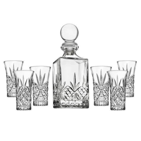 Crystal 7 Piece Spirits Decanter Set weddingfavorsoutlet