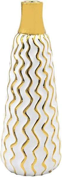 Gold Squiggle Flower Vase 15"