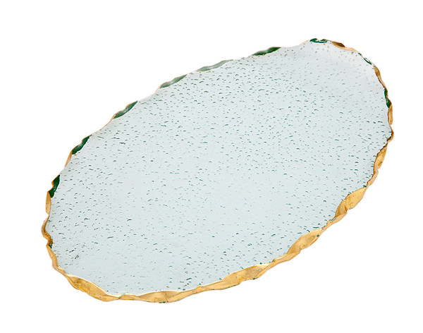 Harper Oval Serving Tray Platter Gold Trimmed