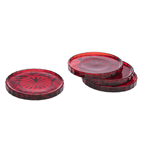 Crystal Red Coasters, Set of 4