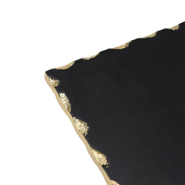 Serving Board Marble Black W/ Gold Rectangle