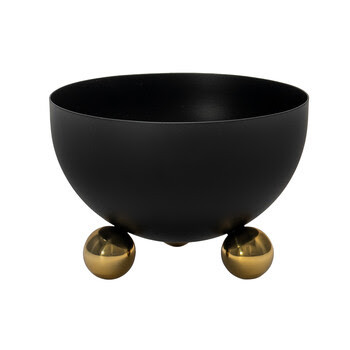 Nut bowl Footed Black w/ Gold