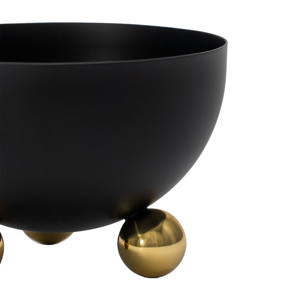 Nut bowl Footed Black w/ Gold