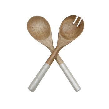 White Salad Server Set