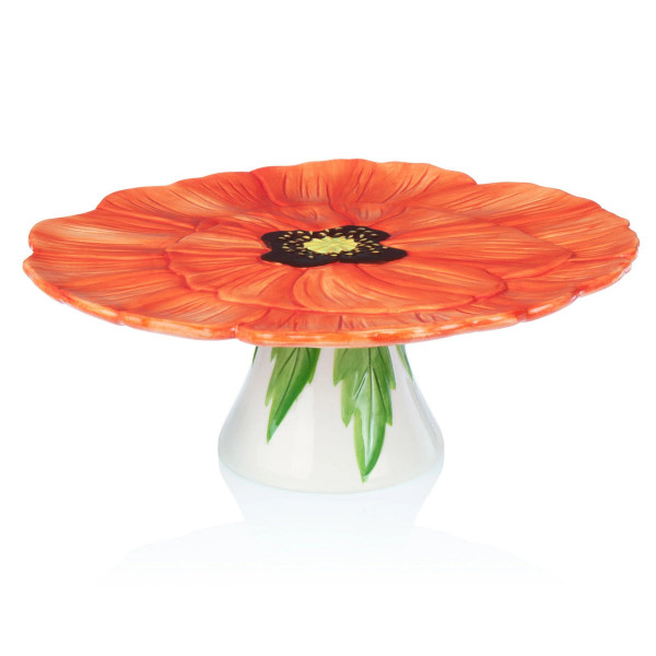 Flower Cake Stand Red Poppy