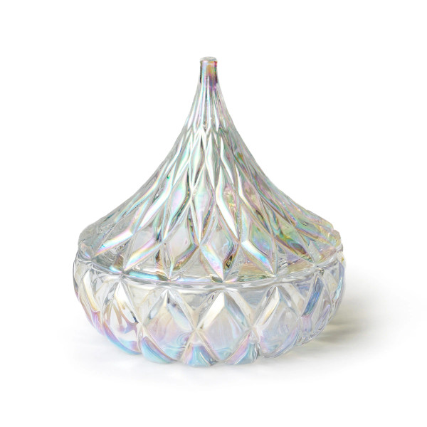 Covered Candy Dish Hershey Kiss Iridescent
