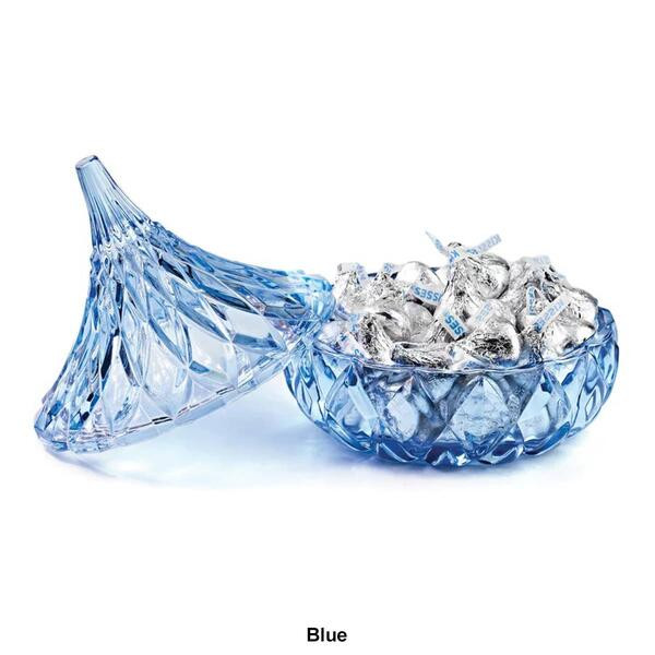 Covered Candy Dish Hershey Kiss Blue