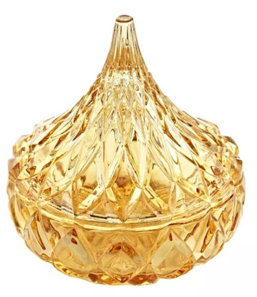 Covered Candy Dish Hershey Kiss Gold