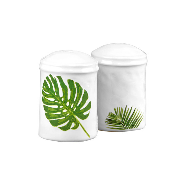 Salt And Pepper Shaker Set Monstera & Palm Leaf