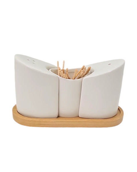 Salt & Pepper Shaker with Toothpick Holder | Italian Wedding Favor