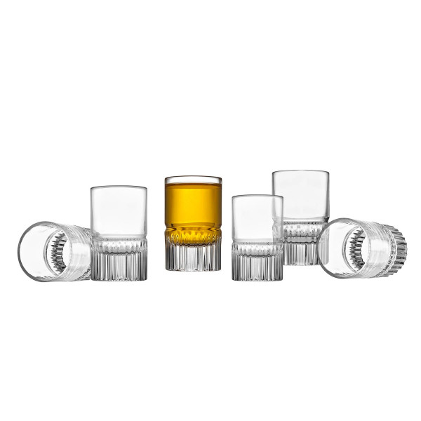 Set of 6 Crystal Shot Glasses Wedding & Bridal Shower Favors