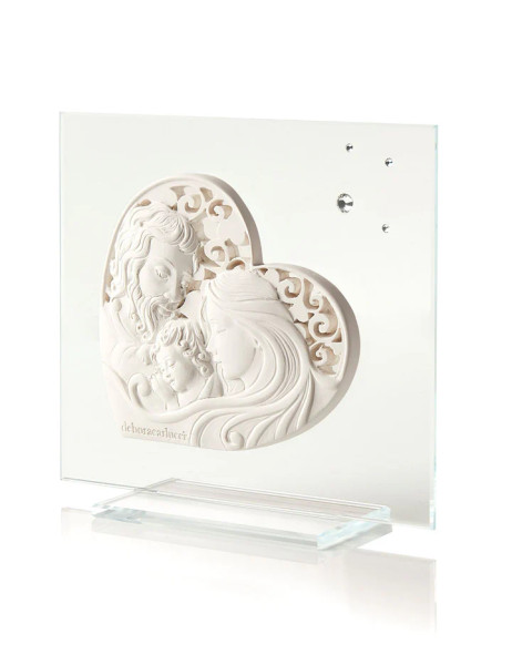 A holy family icon With crystals, perfect for baptisms and questioning
