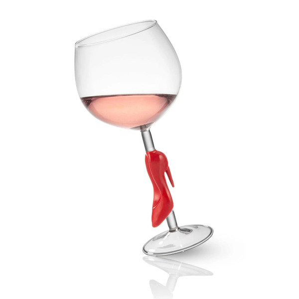 Personalized Red High Heel Wine Glass – Bridal Shower Favor Gift