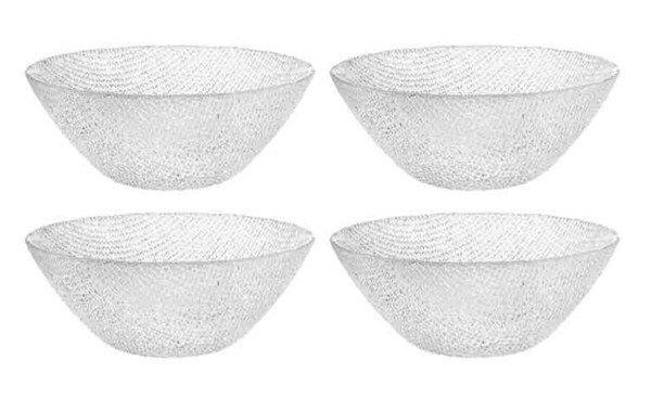 an image of four elegant crystal bowls, perfect for wedding wedding and bridal shower favors