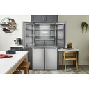 Kitchenaid® 19.4 cu. ft. 36-inch wide Counter-Depth 4-Door Refrigerator with PrintShield™ Finish KRQC506MPS