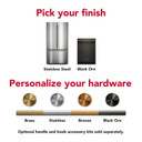 Kitchenaid® 30 cu. ft. French Door Refrigerator with Exterior Water and Ice KRFF436SPS