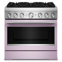 Kitchenaid® 36-Inch 6 Burner Commercial-Style Dual Fuel Range with No Preheat Air Fry Mode KFDS936SWF