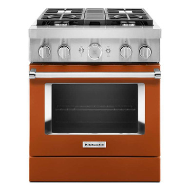 KitchenAid® 30'' Smart Commercial-Style Dual Fuel Range with 4 Burners KFDC500JSC