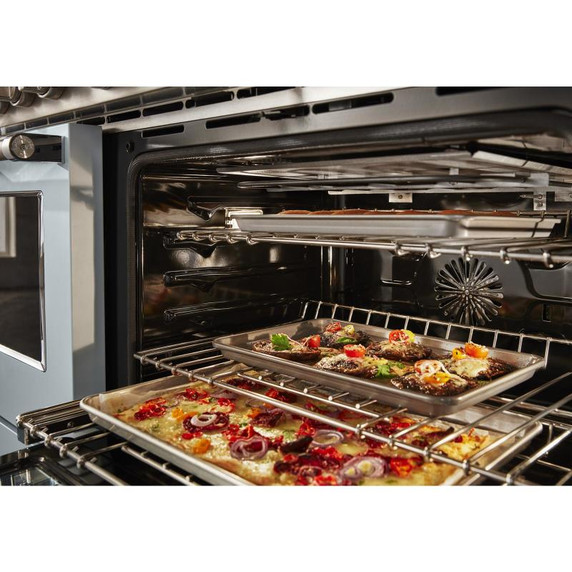 KitchenAid® 48'' Smart Commercial-Style Dual Fuel Range with Griddle KFDC558JMB