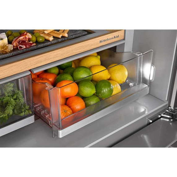 Kitchenaid® 30 cu. ft. French Door Refrigerator with Interior Water and Ice and FreshChill™ Full-Width Refrigerated Drawer KRMF336SPS