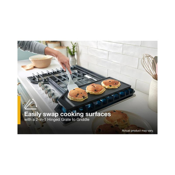 Whirlpool® 30-inch Gas Cooktop with 2-in-1 Hinged Grate to Griddle WCGK7530PS