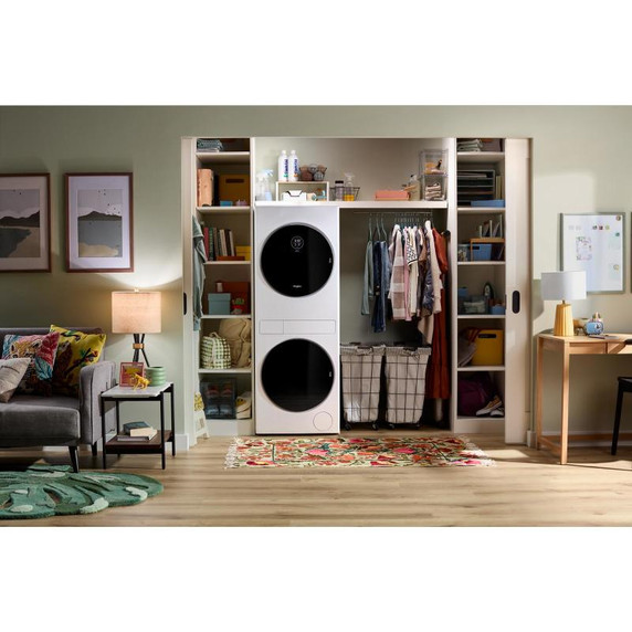 Whirlpool® 24-in Compact ENERGY STAR® Certified Ventless Heat Pump Laundry Tower with 3.2-cu. ft. I.E.C. Washer and Electric 4.3-cu ft Dryer YWFH5424SW