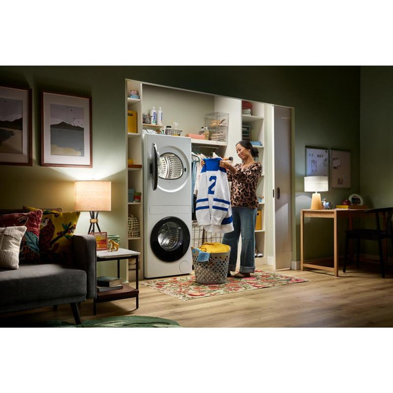 Whirlpool® 24-in Compact ENERGY STAR® Certified Ventless Heat Pump Laundry Tower with 3.2-cu. ft. I.E.C. Washer and Electric 4.3-cu ft Dryer YWFH5424SW