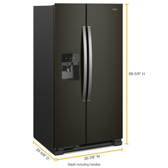 Whirlpool® 36-inch Wide Side-by-Side Refrigerator - 25 cu. ft. WRS555SIHV