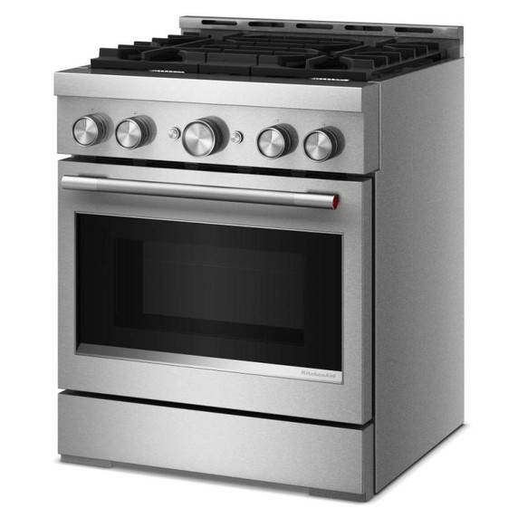 KitchenAid® 30-Inch 4 Burner Commercial-Style Gas Range with No Preheat Air Fry Mode KFGS930SSS