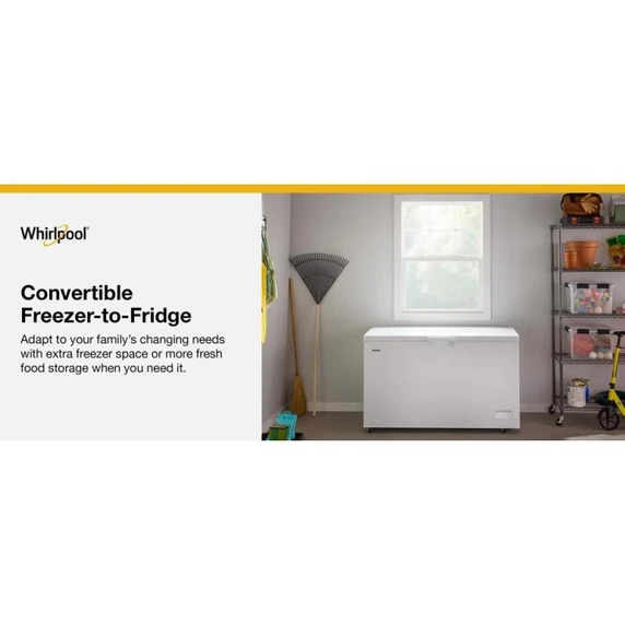 Whirlpool® 16 Cu. Ft. Convertible Chest Freezer with 3 Storage Baskets WZCC5516TW