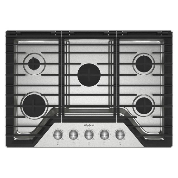 Whirlpool® 30-inch Gas Cooktop with Fifth Burner WCGK7030PS