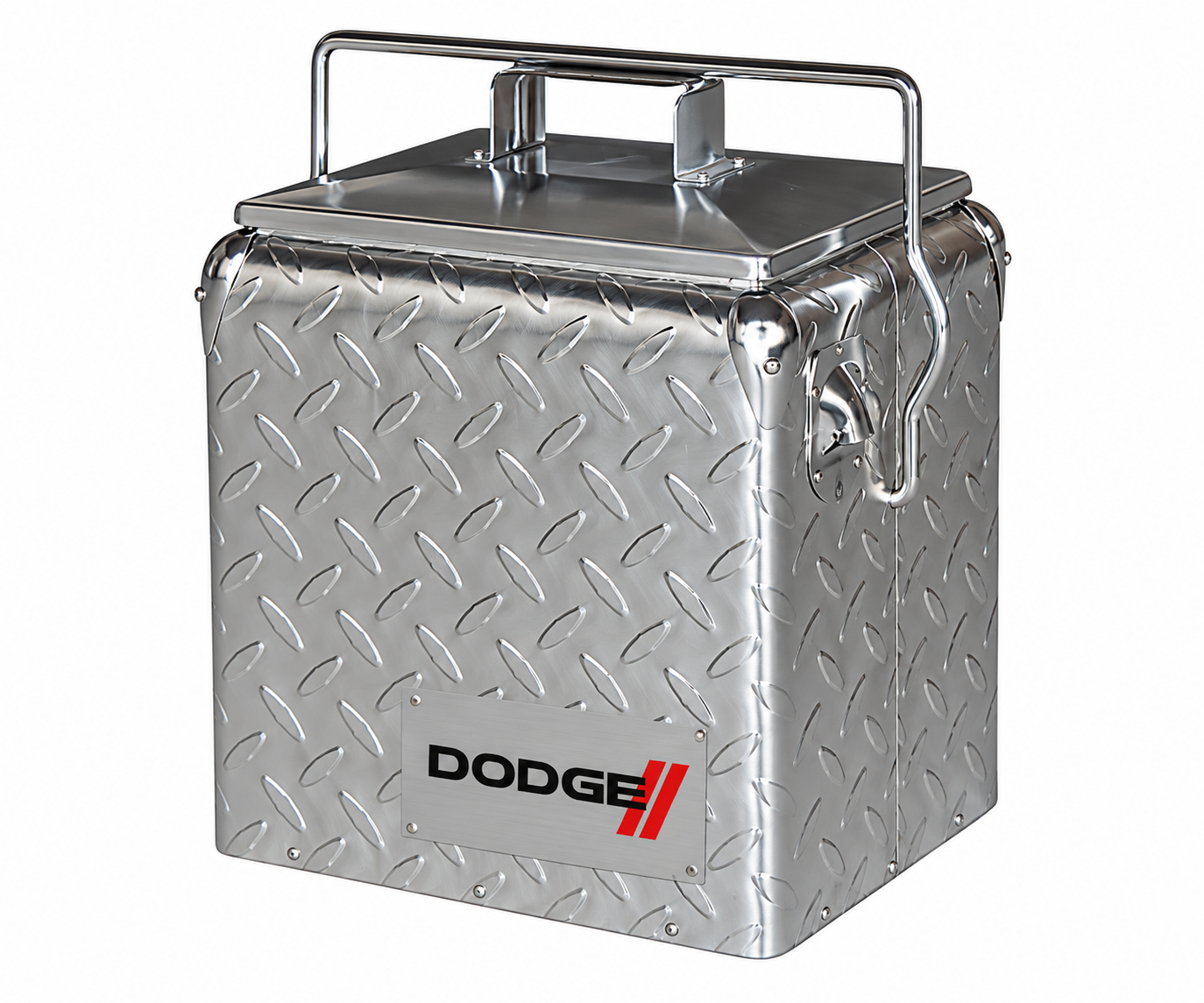 Diamond Plate Retro Metal Cooler - 13L 