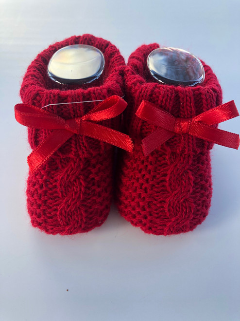 Knitted bootees Red