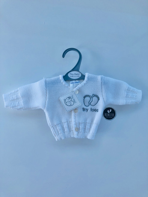 Premature cardigan white